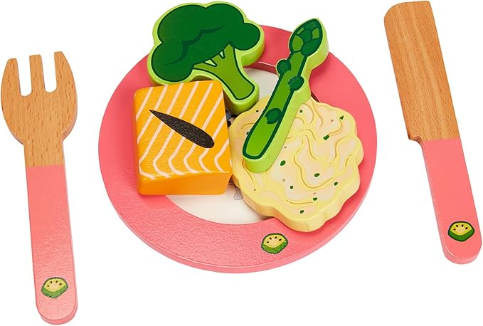 Bluey – Tabletop Restaurant – 32 Piece Wooden Roleplay Toy with Cutlery & Pretend Food Accessories for Kids – FSC-Certified Material – Fun Imaginative Kit for 3 Years and Up