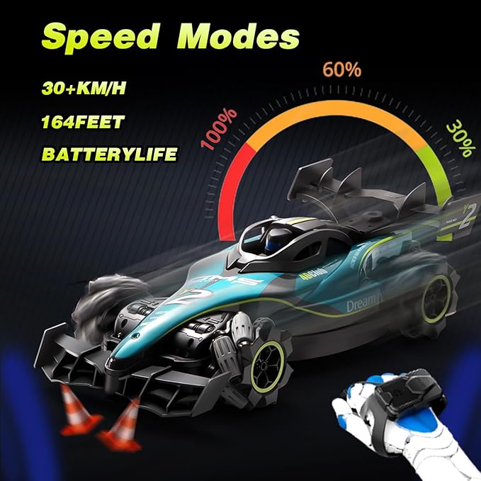 4DRC Y2 RC Crawler,Remote Control Stunt Car with Gesture Controller, Off Road Monster Truck,2.4Ghz RTR All Terrain Hobby 20KM Truck,8 12 14 Boy Kids Toys Adult Gifts,2 Battery