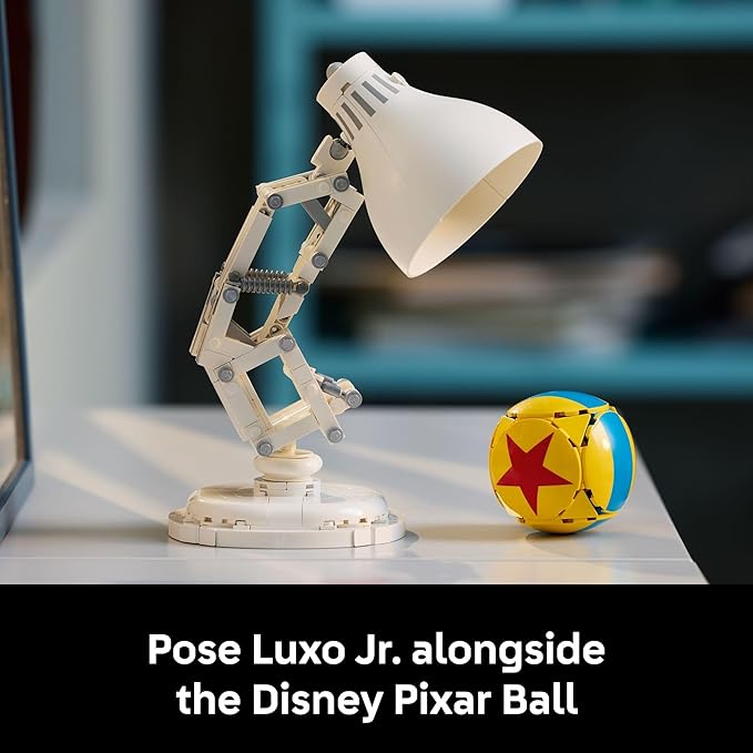LEGO Ideas Disney Pixar Luxo Jr. - Room Decor and Building Set for Adults - Office and Desk Decor for Women and Men, Ages 18+ - Brick-Built Lamp DIY Kit - Collectible Gift Idea for Movie Fans - 21357