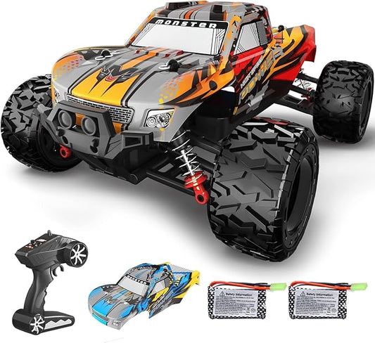 1:16 Scale RC Car for Beginners - 40MPH High Speed, 4X4 Waterproof Monster Truck with 2 Batteries & Tools - Best Gift for Boys 8-14