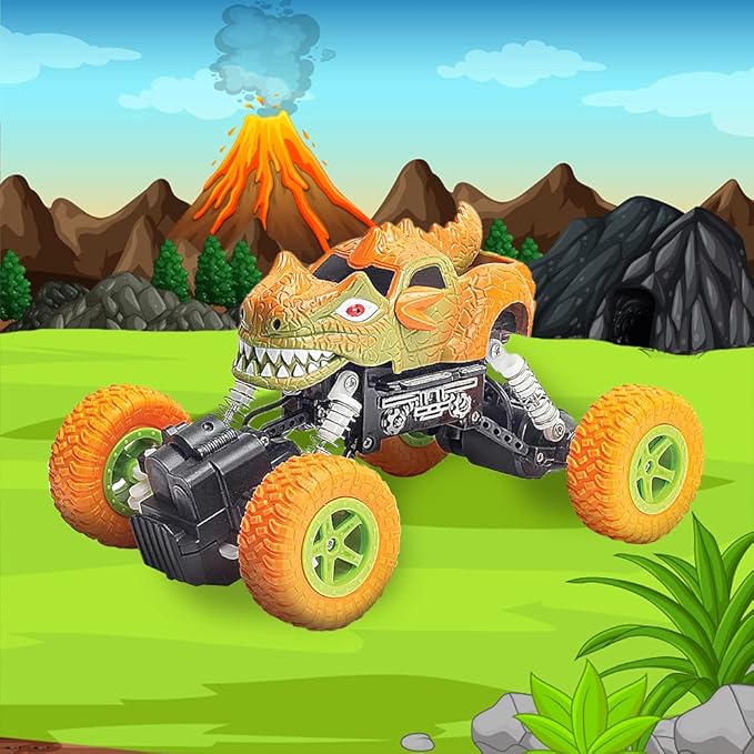 ArtCreativity 7.25” Remote Control Dinosaur Monster Truck Dino RC Toy Car | Battery Operated | Unique Birthday Gift for Boys, Girls, Toddler | Large Carnival Prize