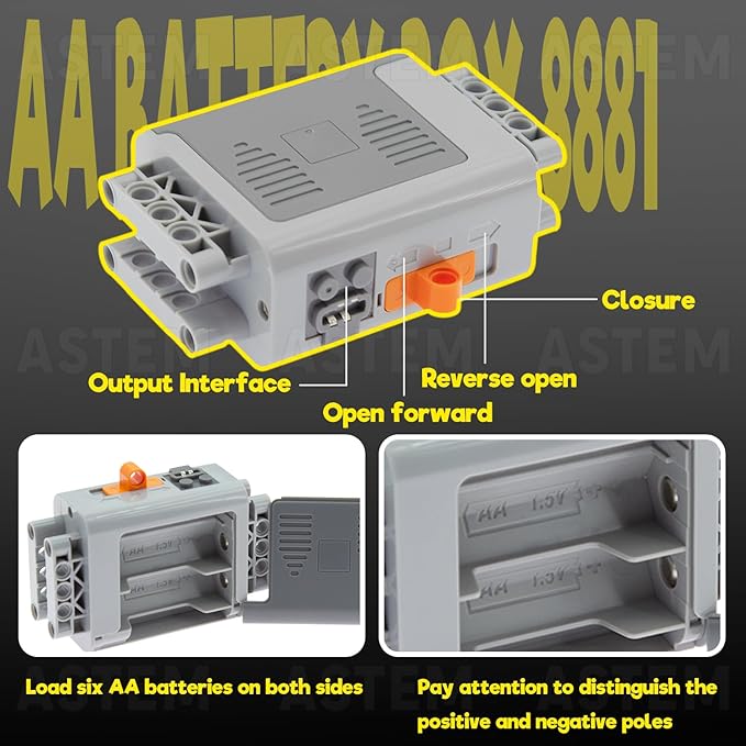 18pcs Power-Function-Motor-Set Compatible with Technic-Parts. Including Train-Motor Servo-Motor XL-Motor-L-Motor Speed-Control Remote Controller for MOC EV3.