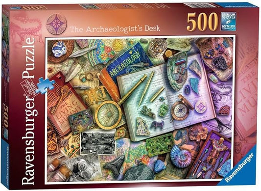 Ravensburger Aimee Stewart The Archaeologist’s Desk 500 Piece Jigsaw Puzzle for Adults and Kids Age 10 Years Up