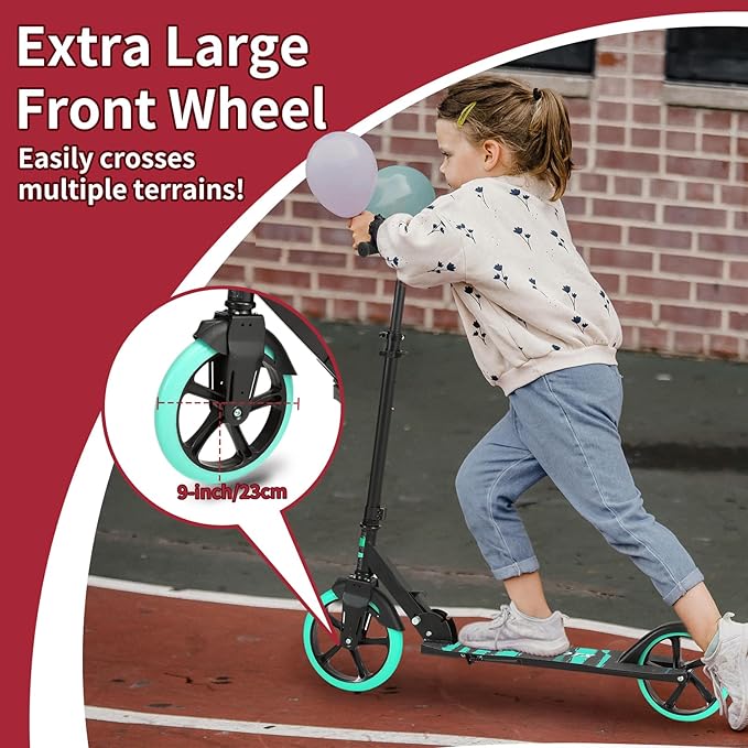 Kids & Adults Kick Scooter – 2 or 3 Wheel Options (LED on 3-Wheel) for Outdoor Fun & Commuting, Foldable and Portable, Adjustable Handle, Anti-Slip Deck (Ages 3 to Adult),Birthday Gift