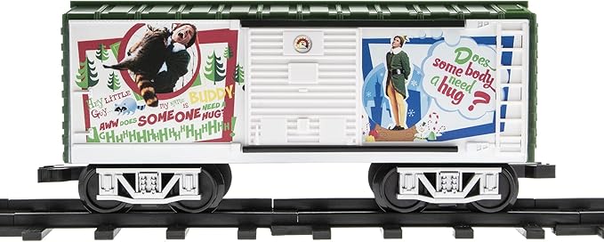 Lionel Battery-Operated Elf Toy Train Set with Locomotive, Train Cars, Track & Remote with Authentic Train Sounds, & Lights for Kids 4+