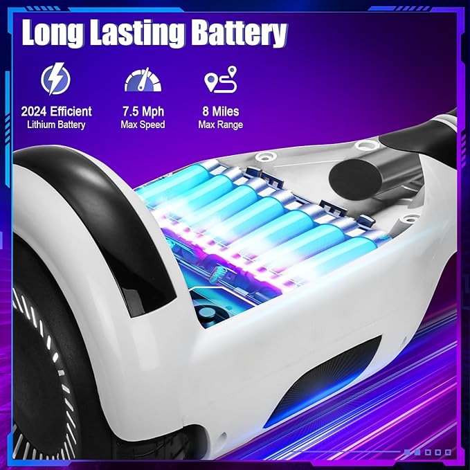 Self Balancing Scooters with Bluetooth & Corlorful LED Lights, Gifts for Kids & Adults & Girls & Boys, for All Ages