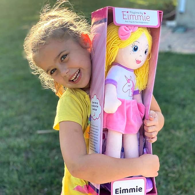 Soft Plush Baby Doll - 18 Inch Rag Dolls for Girls and Boys, Infants & Babies, My First Plush for 1 Year Old, Stuffed Doll - Eimmie