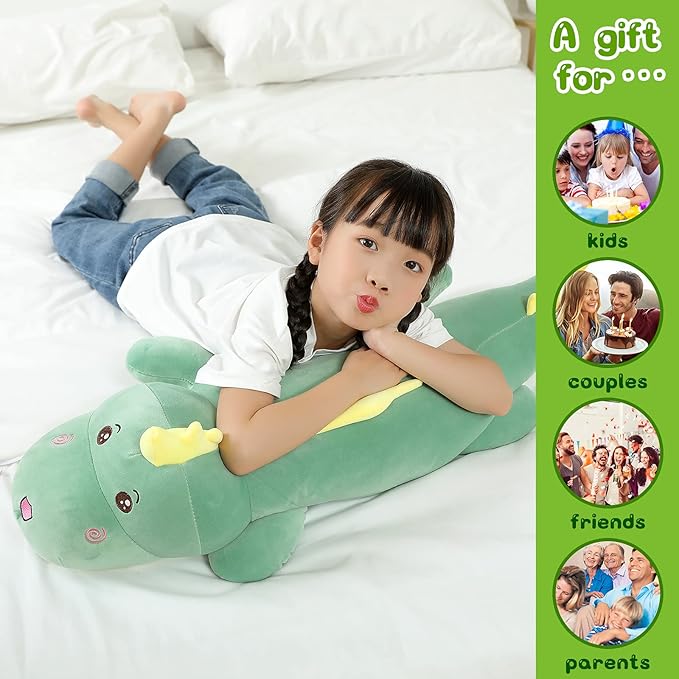 32" Giant Dinosaurs Plush Toy Pillow, Cute Dinosaur Stuffed Animals Doll, Soft Back Cushion Big Dinosaur Plushies, Gift for Kids Boys, Birthdays, Easter