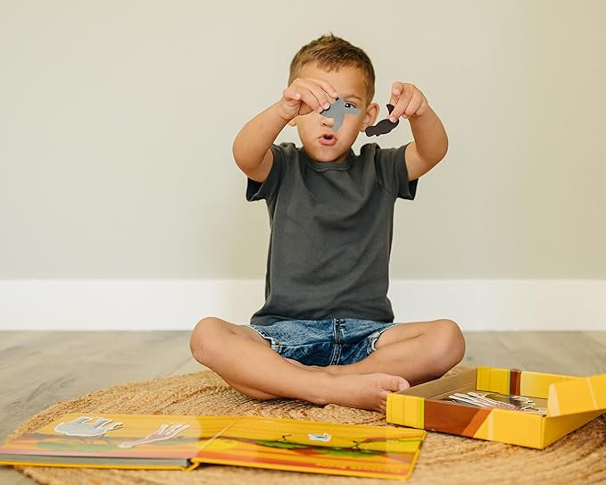 Motessory Preschool Busy Book – Safari Adventures Busy Book for Toddlers 3-5 Years Old with 8 Magnetic Pages and Figurines – Educational Toddler Montessori Toys for Home, Kindergarten, Travel