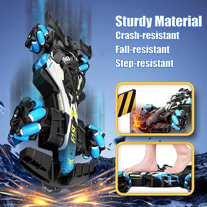 2.4GHz Gesture Sensing Remote Control Car - 360° Spin High Speed Drift F1 Formula Racing, with Spray, Music & Light, 2 Control Mode, Toy for Kids 8-12 Year Birthday Coolest Best Toy (Blue)