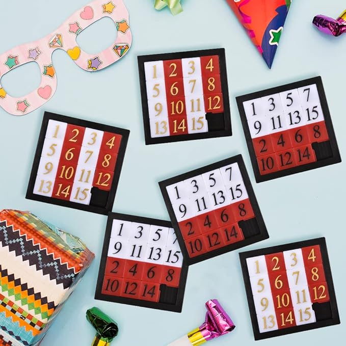 Gamie Slide Puzzles for Kids – Set of 24 Pocket-Sized Hand Puzzle Games, Educational Number Slide Puzzles, Great Party Favors, Goodie Bag Stuffers, Teacher Rewards, and Learning Toys