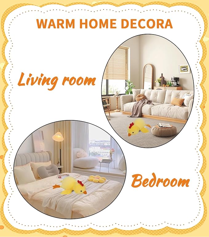 Weighted Chick Stuffed Animals Weighted Chicken Plush Toy 24" 4.2lb Funny Hugging Dolls Plushies Pillows for Boys and Girls (Yellow)