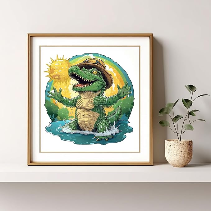 Crocodile Wooden Puzzles for Adults, Alligator Jigsaw Puzzles 500 Pieces, 16.4x16.5in, Unique Shaped Animal Wood Puzzles, Cool Reptile Adult Puzzles, Birthday Gifts for Adults and Kids