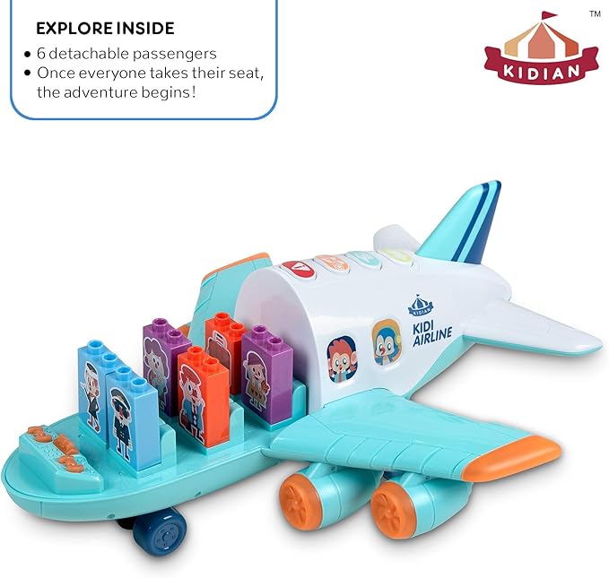 Flybar Kidian Toy Airplane – Interactive Airplane Toy, Toddler Airplane, Airplane Toys for 3 Year Old Kids, Airplane Toy for Boys and Girls