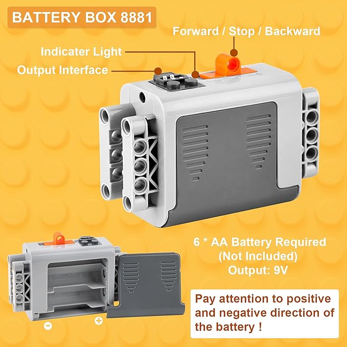 43pcs Power Function Motor Set for Lego Technic: 5 Motors (M/L/XL/Train/Servo), 2 Battery Boxes, IR Remote & Receiver, Control Switch, Cable, Building Block Tool Kit...Birthday Gift for Kids & Adults