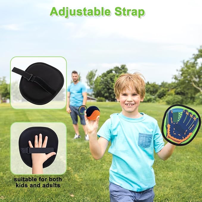 Toss and Catch Ball Game Pool Beach Toys for Kids Outdoor Games Yard Outside Toys for 3 4 5 6 7 8 Year Old Boys Girls Birthday Gift Toddler Baseball Training Glove