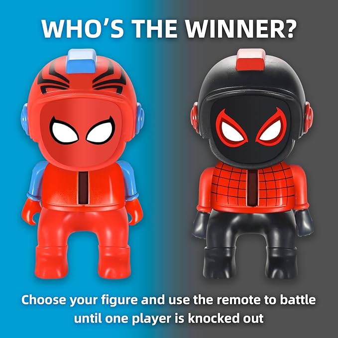 Spider Remote Control Bumper Car Set of 2, Mini RC Car with Light & Sound Effect 360° Rotating Spider Figures Bump and Eject Toy Cars for Kids Boys Girls 3-4 4-6 5-7 8-13