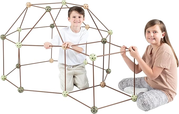 Camo Color - Building Kit for Kids 6+ - Indoor Creative Fort Building STEM Toys - Durable and Portable Kit - 69 Pcs