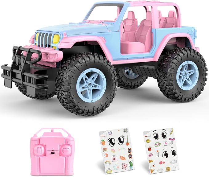 NQD Remote Control Car for Kids 1:16 Scale 80 Min Play 2.4Ghz Off Road RC Trucks with Stickers Toy Car Gift for Girls 3 4 5 6 Year Old