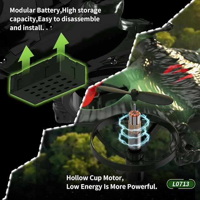 jaming Pterodactyl Dinosaur Toys Drone for Kids,Dragon Remote Control Airplane,Flying Toys Birthday Gifts for 8-12 Year Old Boys,RC Plane for Kids 8-12 (Green)