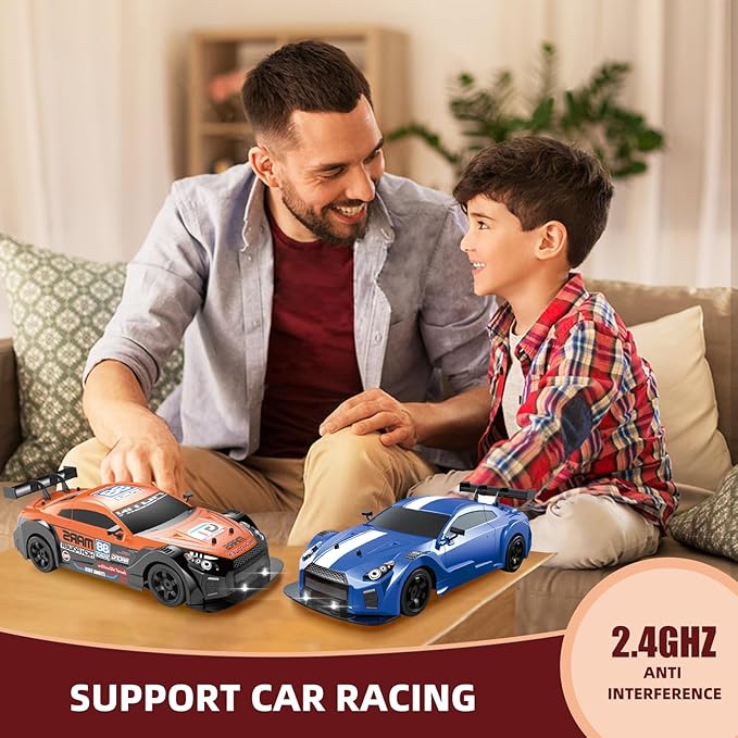 RC Drift Car 2.4GHz 1:16 Scale 4WD High Speed RC Drifting Car Remote Control Cars with LED Lights Rechargeable Battery and Drifting Tires Racing Toy Cars for Adults Boys Girls Kids