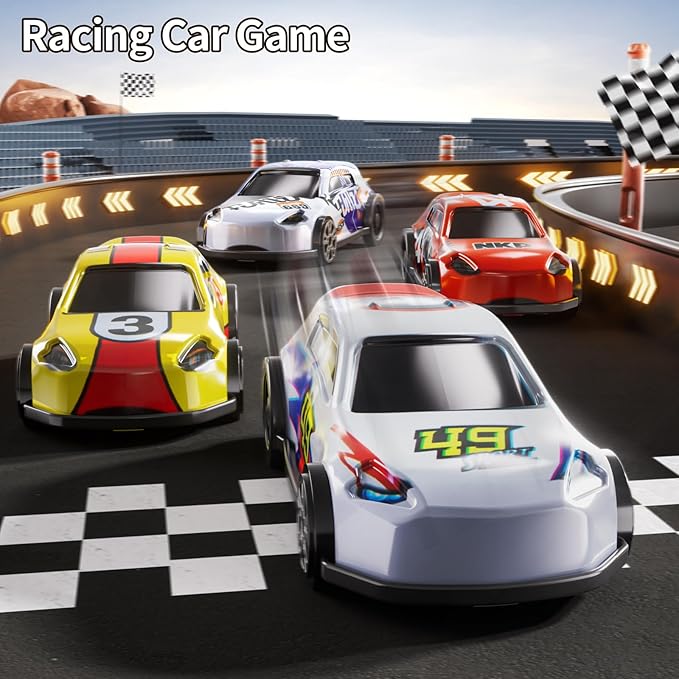 Car Race Track Sets for Kids 3 4 5 6 7 8 9 Years Old - Toy Car Track Set for Boys 3-5 6-8 8-12, Racing Game with 4 Small Cars, Boys Toy, Gifts for Boys Girls 3-8