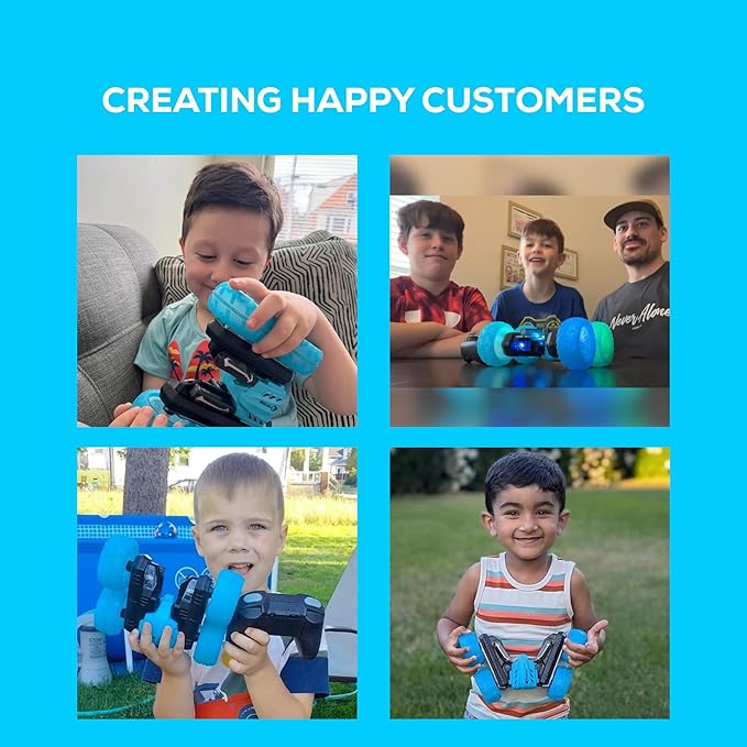 RC Stunt Car Double Sided roll,360°Rotating Teton Remote Control Car-LED Headlights and Colourful Light Wheels,All Terrain,Rechargeable Toys for Kids Ages 6-12,8-10 Year Old Boys