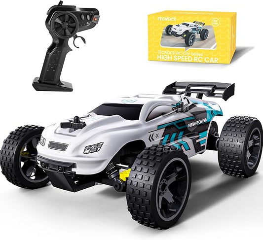 Tecnock RC Cars Remote Control Car for Kids, 1:18 Scale 20 KM/H 2WD Offroad Buggy, 2.4GHz RC Racing Car with USB-C Easy Charging & 50 Mins Playtime, Toys Gifts for Boys & Girls