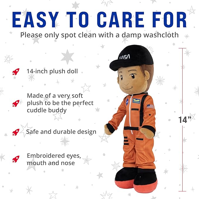 Playtime by Eimmie - 14' Ollie NASA Soft Baby Doll - Astronaut Plush Washable Doll for 2 Year Old Girls & Boys, Toddler & Infants