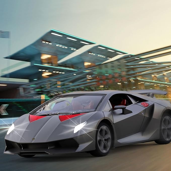 100 CLASSIC Remote Control Car, 1/24 Scale RC Sport Racing Toy Car, Compatible with Lamborghini Sesto Elemento Model Vehicle for Boys Girls Gray