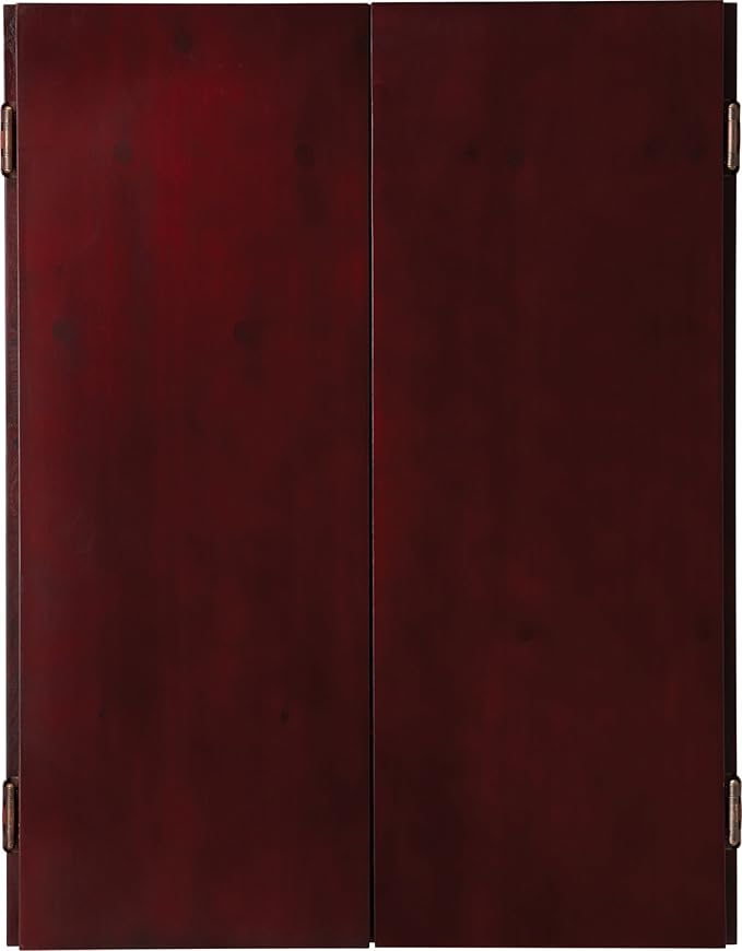 Viper Metropolitan Solid Wood Cabinet & Sisal/Bristle Dartboard Play-Ready Bundle: Elite Set (Razorback Dartboard, Darts and Laser Throw Line), Mahogany Finish