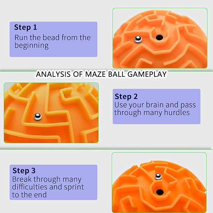 12 Pieces Maze Ball 3D Maze Puzzle Brain Teasers Games,Mini Gravity 3D Maze Ball Hard Challenges Game Lover,Training Labyrinth Toys Gifts for Students Teens Adults, Kids Educational Toy