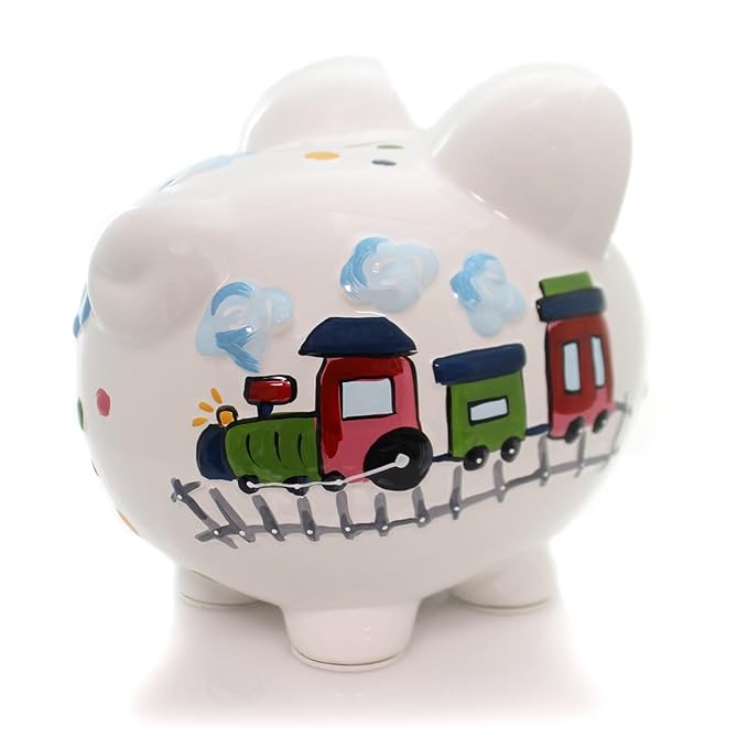 Child to Cherish Ceramic Piggy Bank for Boys, Train