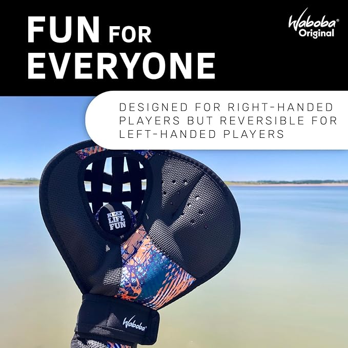 Waboba Catch Water Gloves Pro Water Bouncing Ball Set - for Beach Games & Swimming Pool Toys – 2 Baseball Style Mitts for Catching Water Balls – One Size Ambidextrous Design, Black