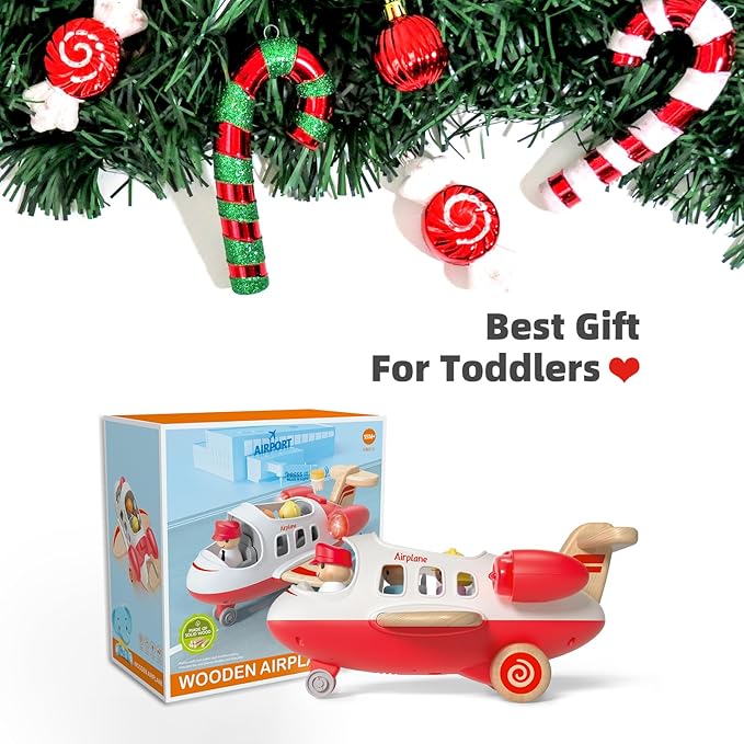 Airplane Toys for Toddlers 1-3, Toys Planes Toys with Sound and Light, Mini Airliner Toys for Introducing Aeronautical Knowledge, Car Toys for 18 Months, 2 3 4 5 Years Old Kids Boys Gift