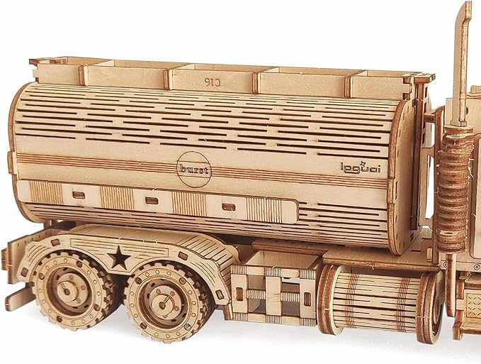 3D Wooden Puzzle - Wood Mechanical Tank Truck Model Kits - Coin Bank Crafts Model - Wooden STEM DIY Brain Teaser Puzzles, Birthday for Kids and Adults Teens Boys Girls