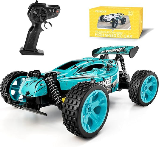 Tecnock RC Cars Remote Control Car for Kids, 1:18 Scale 20 KM/H 2WD Offroad Buggy, 2.4GHz RC Racing Car with USB-C Easy Charging & 50 Mins Playtime, Toys Gifts for Boys & Girls