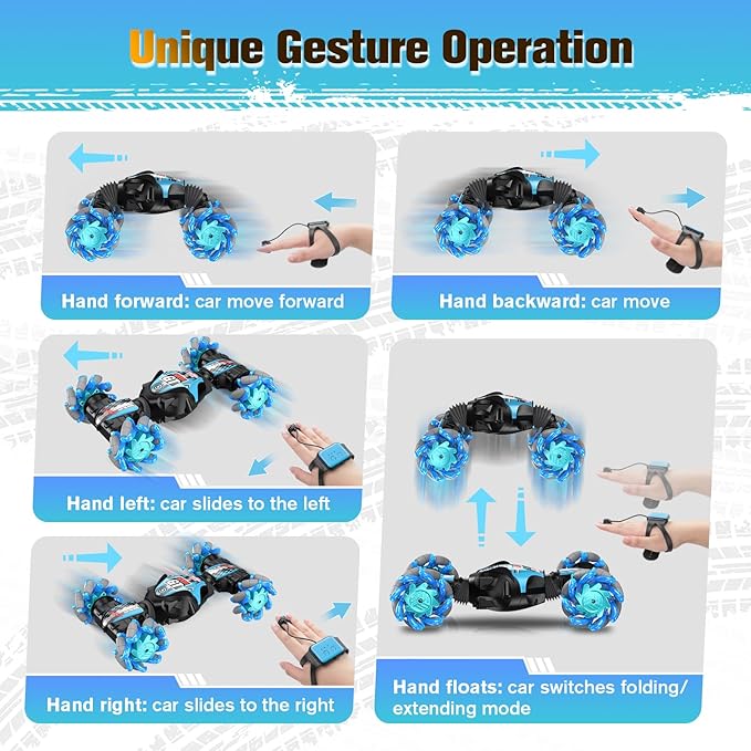 RC Stunt Car for Kids With Remote Control and Gesture Sensing - 360 Degree Spins and Flips, Music - Birthday Gift for 8-15 Years Boys and Girls