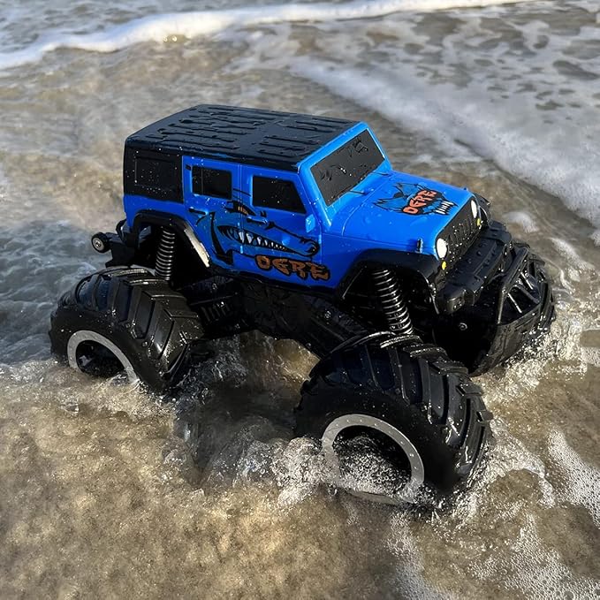Threeking 1:16 Waterproof Monster Truck SUV Toys RC Cars Remote Control Car Truck Toys 4WD All Terrain Off-Road Car Toy Gifts Presents 6 7 8 9 10 11 12 Year Old Kids Boys Girls Toys