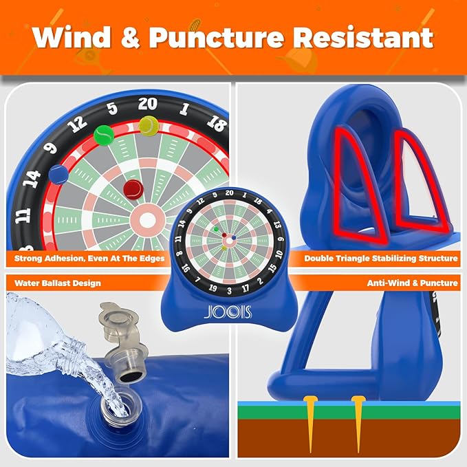 6.4ft Giant Inflatable Golf Dart Board with Air Pump & 20+ Games - Includes Game Manuals, Perfect Inflatable Games for Family Party, Giant Outdoor Yard Games, Backyard Golf Games, Carnival Games