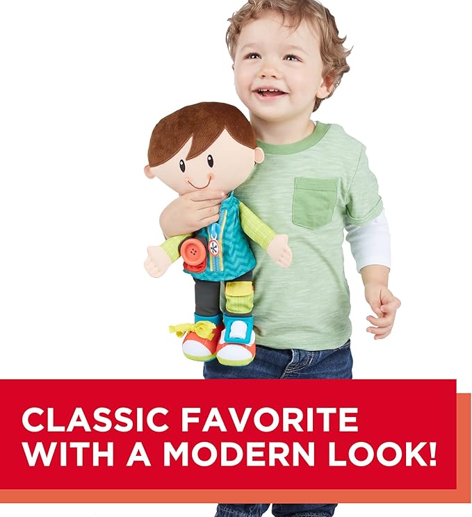 Playskool Dressy Kids Boy Activity Plush Stuffed Doll Toy for Kids and Preschoolers 2 Years and Up (Amazon Exclusive)