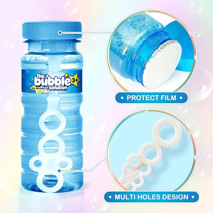 SpringFlower 6 Pcs Bubble Bottles with Wand,Bubbles Party Favors for Kids,Summer Toys, Blow Bubbles Solution Novelty Toy, Party Favors, Birthday Party Supplies, Outdoor & Indoor Activity,4oz,6 Colors