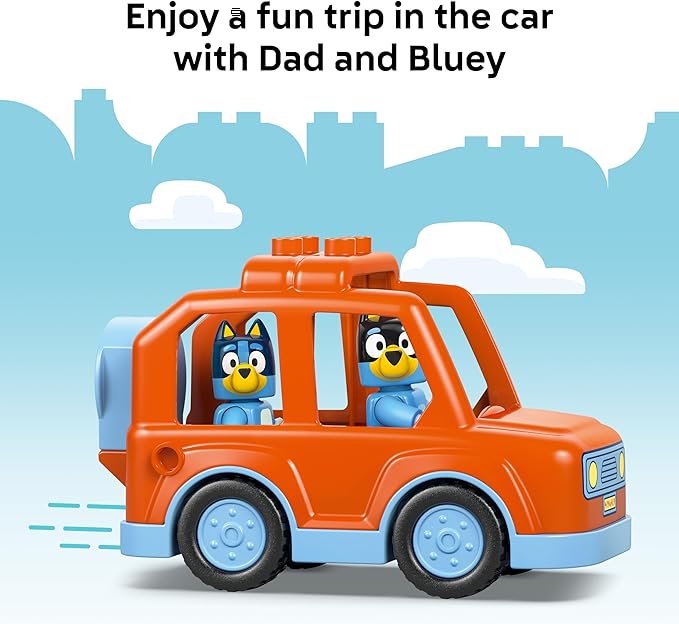 LEGO DUPLO Bluey Ice Cream Trip with Bluey - Toddler Toy for Kids, Boys, and Girls Ages 2+ - Includes Bluey Figure and Ice Cream Toy Stand - Sensory Toy for Pretend Play - Preschool Gift Idea - 10458