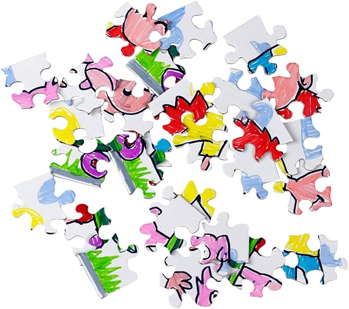 12 Blank Jigsaw Puzzles – 5.5 x 8 Inch, 28 Pieces Each – Hygloss DYI Party invites, Perfect for Decorating, Kids' Activities, Arts & Crafts or Party Favors - Puzzle Pieces to Draw On for Crafts
