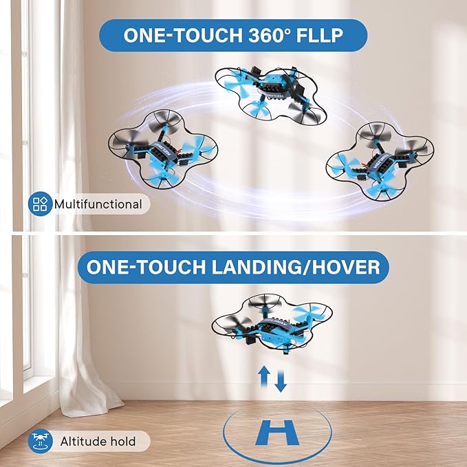 3 in 1 STEM Building Remote Controller Drone for Kids Ages 8-12, RC Mini Drone for Beginners, Science Kit - 3 Different Designs, 3D Flips, Drone Kit Toys for Teens Boys Girls