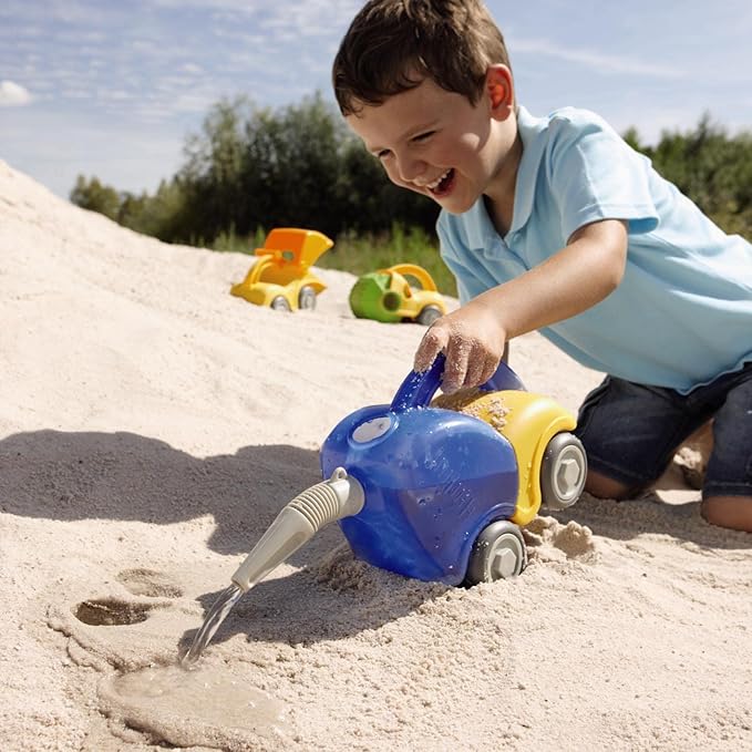 HABA Sand Play Tanker Truck & Funnel, Beach Trucks to Use in Sandbox for Toddlers 1-3, Construction Toys and Toddler Beach Toys for 18 Months and Up