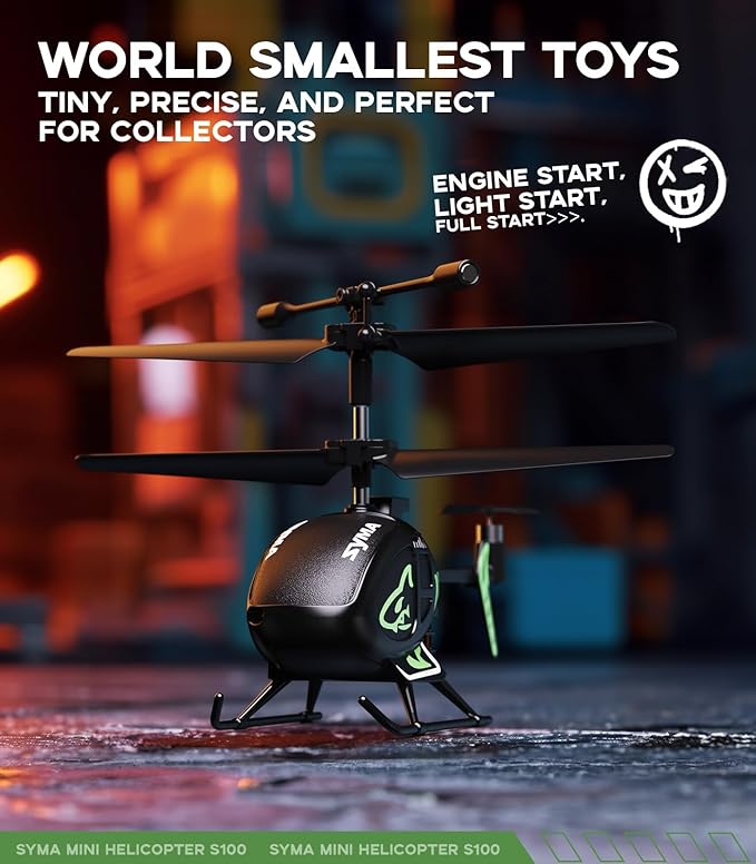 SYMA S100 Mini RC Helicopter with Gyro Stabilizer, Altitude Hold, 3.5 Channel, 5-7 Min Flight Time, Remote Control Helicopter Toy for Boys and Girls