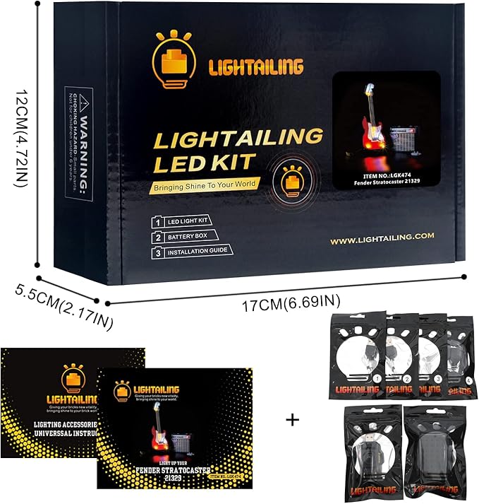 LIGHTAILING Led Light for Lego 21329 Ideas Fender Stratocaster Building Blocks Model - NOT Included The Model Set