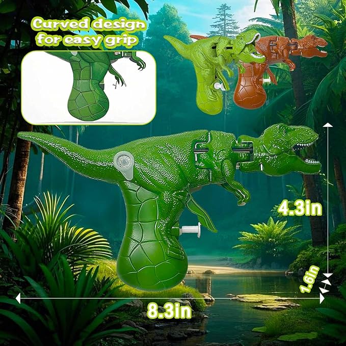 3 Pack Dinosaur Water Gun，Water Guns for Kids Ages 4-8 Dinosaur Mouths Can Open and Close When Spraying Water, Suitable for Swimming Pools/Beaches/Courtyards/Party Games