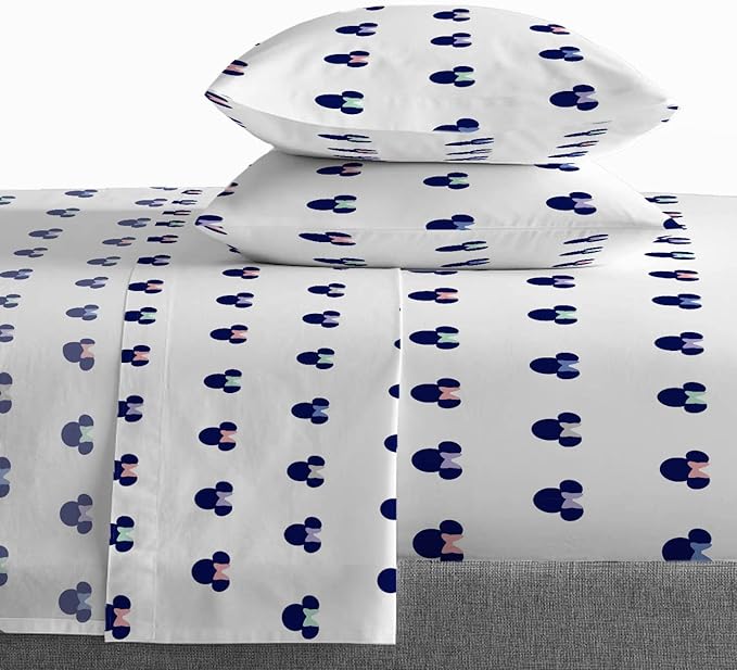 Saturday Park Disney Minnie Mouse Dreaming of Dots Full Sheet Set - 4 Piece 100% Organic Cotton Sheets - GOTS & Oeko-TEX Certified (Disney Official)